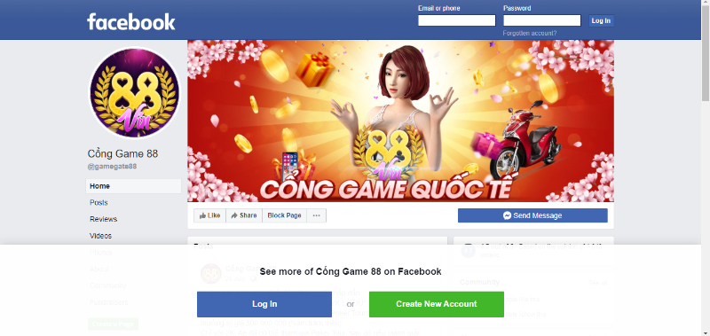 Cổng thông tin chính thức của cổng game.