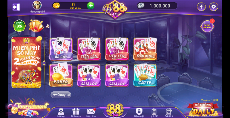 Game bài hấp dẫn và đa dạng.