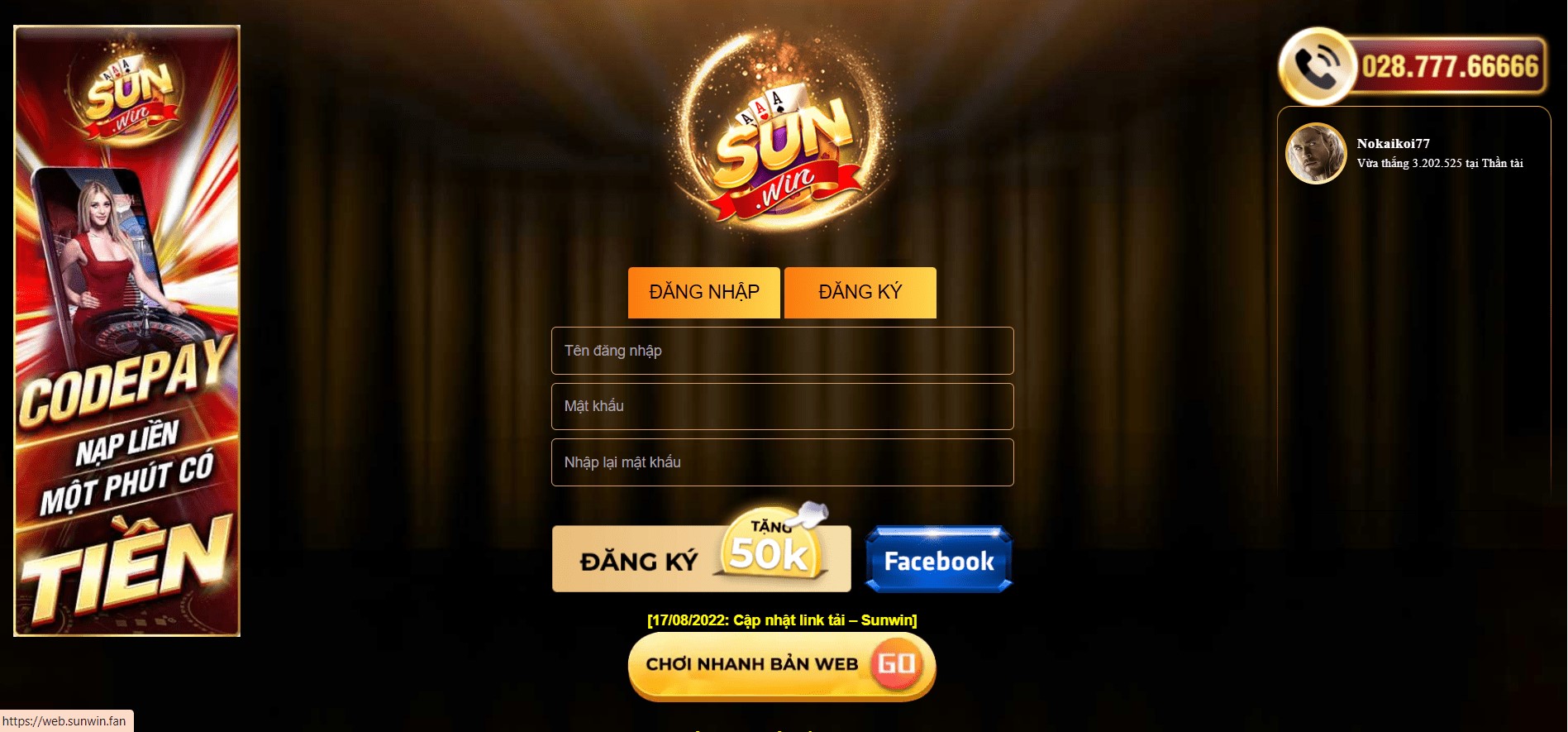 Sunwin Giftcode - Nhận Giftcode ngẫu nhiên trị giá từ 10k đến 500k