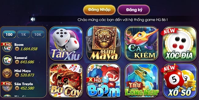 Hệ thống game online 86Vip.Win đa sắc màu